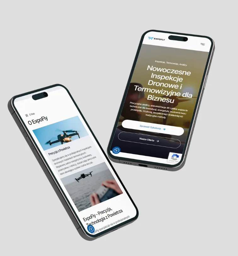 EXPOFLY - Inspekcje Dronowe – strony internetowe zrealizowana przez OlekCodeTech