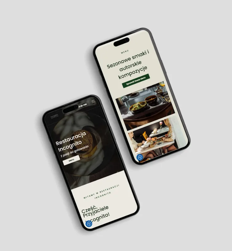 Restauracja Incognito – strony internetowe zrealizowana przez OlekCodeTech