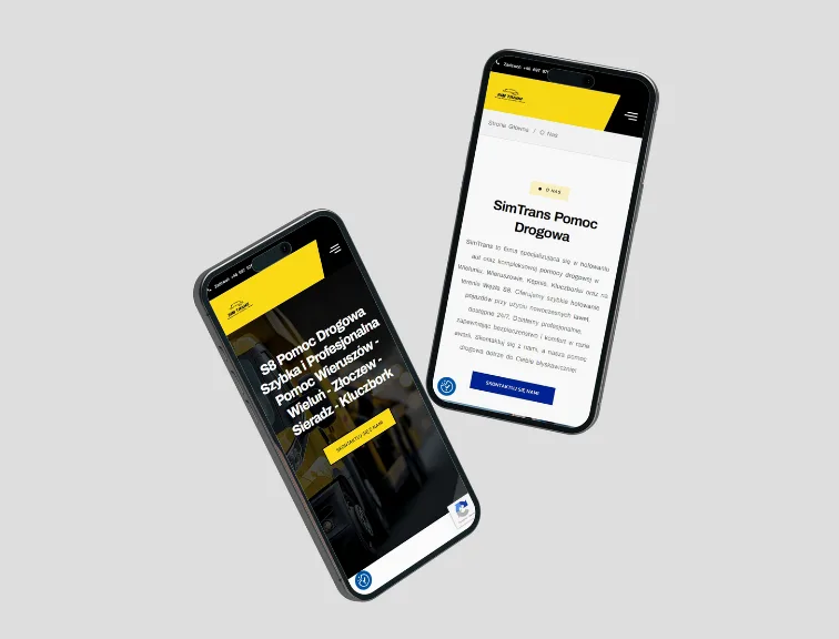 SimTrans - Pomoc Drogowa – strony internetowe zrealizowana przez OlekCodeTech